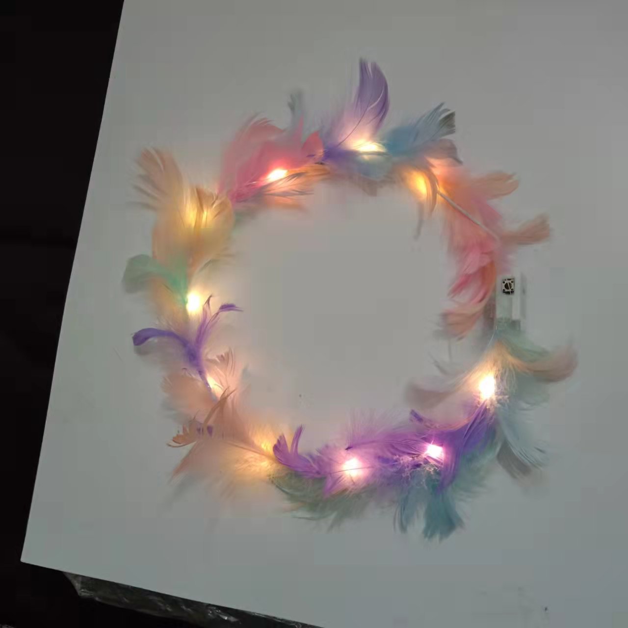 Wholesale Feather Warm Lamp Garland Glow Rabbit Ears Headband